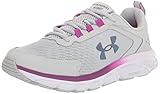 Under Armour Women's Charged Assert 9, (115) Halo Gray/White/Aurora Purple, 8