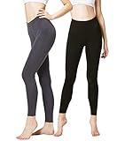 DEVOPS Women's 2 Pack Thermal Long Johns Underwear Leggings Pants (Medium, Black/Charcoal)