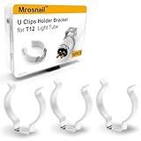 Mrosnail T12 U Clips Holder Bracket 12-Pack, 8FT LED Light Bulbs Mounting Accessory, Durable Stainless Steel, Easy Installation for Office & Home Lighting