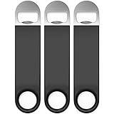 Bartender Bottle Openers, Beer Bottle Openers, Speed Openers 3 Pack by Premium Cold One. Professional Grade: Rubber Coated, Stainless Steel. 7 inch