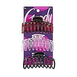 Goody Classics Large Sprial Claw Clips , Assorted Colors - Great for Easily Pulling Up Your Hair - Pain-Free Hair Accessories for Women, Men, Boys, and Girls, 3 Count (Pack of 1)