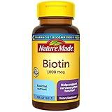 Nature Made Biotin 1000 mcg, Dietary Supplement Supports Healthy Hair & Skin, 120 Softgels, 120 Day Supply