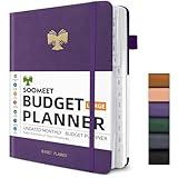 Soomeet Budget Planner with Monthly Tabs,Large Size, Budgeting Journal and Budget Book to Control Your Money, Hardcover (Purple)