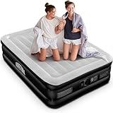 Airefina Air Mattress Full with Built in Pump for Guest Ungraded Blow Up Inflatable Mattress Type-0 Technology Air Coil 18" Full Size Airbed 3-Min Self Inflating with Carrying Bag Colchones Inflables