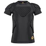 Dialudon Youth Boys Football Rib Chest Protector Padded Compression Shirt 6-Pads for Football Baseball Basketball Lacrosse Size S
