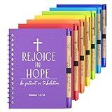 INSADA 7 Sets of Multicolored Christian Prayer Journals in Bulk small notepad 5.43” x 4.33” Spiral Notebooks with Matching Pens - inspirational Gifts,Church Members & Bible Study Groups