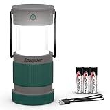 Energizer S-500 Hybrid Power Camping Lantern, Solar, Rechargeable, or AA Battery Powered, IPX4 Water Resistant Bright LED Lantern