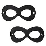 AIMIKE 2Pcs Superhero Masks, Black Felt Eye Mask, Halloween Dress Up, Adjustable Half Mask With Elastic Rope - Great Party Cosplay Accessory