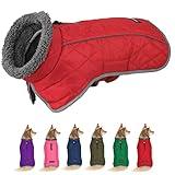 Fragralley Dog Winter Coat Jacket, Windproof Dog Coat, Adjustable Dog Jackets for Dogs, Waterproof Winter Dog, Turtleneck Clothes Doggie Cold Weather Vest Fleece Dog Jacket(Red,XL)