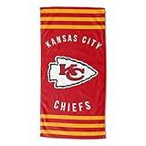 Northwest NFL Kansas City Chiefs Unisex-Adult Beach Towel, 30" x 60", Stripes