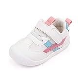 MK MATT KEELY Baby Boys Girls Walking Infant Shoes Cute Cartoon Sneakers Non-Slip First Walkers Sneakers Toddler Shoes,Blue Pink 18-21 Months