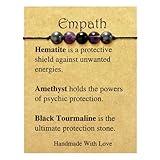 yfstyle Healing Spiritual Crystal Bracelets Anxiety Relief Bracelets Empath Protection Bracelet for Women Men Jewelry Gifts-Empathy Bra