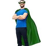 D.Q.Z Super Hero Capes and Masks for Adults Superhero Dress Up Halloween Costume Team Spirit Day Party Favors (Dark Green)