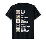 Eat Sleep Anime Gaming Repeat Gamer Teen Boys Girls Kids T-Shirt