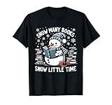 Reading Snowman So Many Books Funny Christmas Men Women Kids T-Shirt