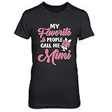 TeesNow Women's My Favorite People Call Me Mimi Shirt Ladies' Short Sleeve Tee (Black, 2XL)