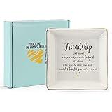 HOME SMILE Friendship Ring Dish　Decorative Tray-Friendship is not about who you've known the longest-Birthday Day Gifts for Betie,BFF-Sentimental Inspirational Gift for Cheer Up Women,Her