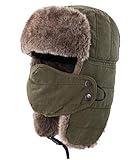 Connectyle Unisex Outdoor Trooper Trapper Hat Winter Hunting Hats with Ear Flaps Warm Hat Army Green