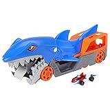 Hot Wheels Toy Car Playset, Shark Chomp Transporter & 1:64 Scale Car, Connects to Track & Stores 5 Scale Vehicles