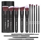 Makeup Brushes BS-MALL Premium Synthetic Foundation Powder Concealers Eye Shadows Makeup 14 Pcs Brush Set, Rose Golden, with Case (Black)