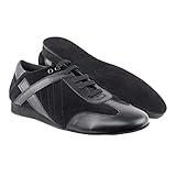 Very Fine Mens Icarus Practice Dance Sneakers for Ballroom Latin Bachata Salsa, Black Leather and Suede M 9.5