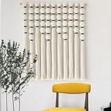 IOWER Macrame Wall Hanging 27" W x 31" L Boho Wall Decor Sphericity Cotton Textile Wall Hanging Art Fiber Yarn Art Handmade Detachable Assembly