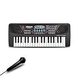 Piano Keyboard for Kids, EOOLEOW 37 Keys Portable Electronic Piano for kids with Microphone - Music Keyboard Piano Toys for 3 4 5 6 7 8 9 Year Old Boys and Girls (Black)