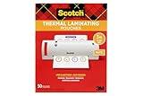 Scotch Matte Thermal Laminating Pouches, Ultra Clear with Matte Finish, Letter Size 8.9 in x 11.4 in, 50-Pack