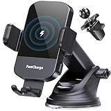 CHGeek Wireless Car Charger, 15W Fast Charging Auto Clamping Car Charger Phone Mount Phone Holder fit for iPhone 16 15 14 13 12 Pro Max 11 XR XS, Samsung Galaxy S24 Ultra S23 S22 S21, S20, S10+, Black