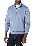 Amazon Essentials Men's Long-Sleeve Quarter-Zip Fleece Sweatshirt, Blue, Large