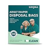 Sirona Disposable Bags for Adult Diapers | Discreet, Locks In Odors, Leak-Proof Adhesive, Environmentally Friendly & Biodegradable | Travel-Friendly Disposal Bags Pack of 30