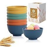 BUSOKIP Wheat Straw Bowls, 10 OZ Snack Bowls Set of 8, Unbreakable Ice Cream Bowls, Alternative Plastic Bowls Reusable, Small Bowls for Snack, Dessert and Appetizer (Multicolor)