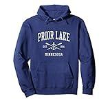 Prior Lake MN Vintage Crossed Oars & Boat Anchor Sports Pullover Hoodie