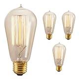 Bulbrite 134019 40W Nostalgic Edison Squirrel Cage-Style Bulb - 4 Pack