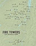 Adirondack Fire Tower Challenge Checklist Map 11x14 Print (Sage)