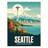 R and R Imports Seattle Washington Souvenir Vintage Travel Poster 11x17-Inch