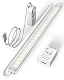 ASOKO Motion Sensor Dimmable Led Under Cabinet Lighting,12 inches Plug in Led Counter Light Bars, Daylight White 4500K Led Light Bar for Kitchen/Closet/Wardrobe/Shelf/Desk/Display Case