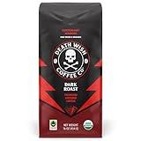 Death Wish Coffee Co., Organic and Fair Trade Dark Roast Ground Coffee, 16 oz