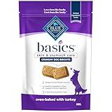 Blue Buffalo Basics Dog Biscuits, Skin & Stomach Care Crunchy Dog Treats, Turkey Recipe, 6-oz Bag