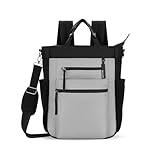 Sherpani Soleil, Anti Theft Convertible Backpack, 3 in 1 Tote Bag,Cross Body Purse, 18L Travel Backpack, Travel Gifts for Women, RFID Protection, Metal Hardware Fits 15” Laptop (Sterling)
