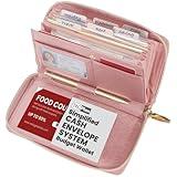 Simplified Cash Envelopes System Budgeting Wallet-NO Envelope & Budget Binder Needed, Multi-pocket Cash Stuffing Wallet, Money Organizer, Expense Tracker Sheets Card Holder, Leather Wallets For Women