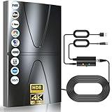 2025 Updated Strongest TV Antenna,1500 Miles Range Indoor/Outdoor Antenna for Smart TV and All Old TV's,360° Reception Digital TV Antenna for Local Channels-Thick Coax Cable and Amplifier