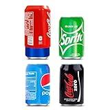 Can Covers that Look Like Soda, Silicone Sleeves for Cans, Can Wraps, Fits All 12FL OZ 355ml (Mixed, 4 Pack)