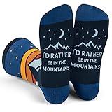 I'd Rather Be - Funny Socks For Men & Women - Gifts For Golfing, Hunting, Camping, Hiking, Skiing, Reading, Sports and more (US, Alpha, One Size, Regular, Regular, I'd Rather Be In The Mountains)