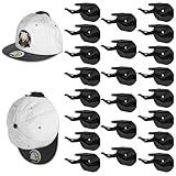 22 Pack Adhesive Hat Hooks for Wall, Super Strong Hat Rack for Baseball Caps, Hat Organizer Display for Home Decor, Hat Hangers Holder for Wall, Door, Closet, No Drilling - USA Patented (Black)