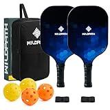 Pickleball Paddles Set of 2 or 4, Pickle Ball Rackets 2 or 4 Pack with Fiberglass Surface and Polypropylene Core for Adult