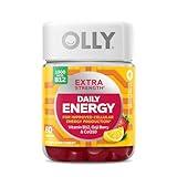 OLLY Extra Strength Daily Energy Gummy, Caffeine Free, 1000mcg Vitamin B12, CoQ10, Goji Berry, Adult Chewable Supplement, Berry Yuzu Flavor - 60 Count