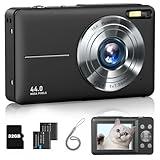 Digital Camera, FHD 1080P Camera, Point and Shoot Camera with 16X Zoom Anti Shake, Compact Small Portable for Boy Girls(Deep Black)