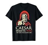 Agema Apparel Unisex Adult Fun T-Shirt, Black, Small, Short Sleeve, V-Neck, Classic Fit, Polyester, Roman History, Julius Caesar, Roman Legion, Ancient Warfare, Humorous-Themed