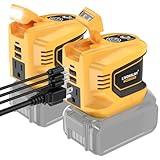 2 Packs Power Inverter for Dewalt 20V Battery, 200W Battery Inverter 20V to 110V-120V, Portable Power Adapter Charger Adapter Power Station Power Supply with 2 USB & 1 Type-C & 1 AC Outlet(No Battery)